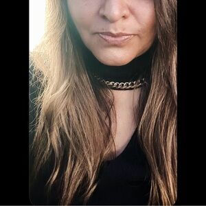 Zara Black V-Neck Sweater with Chain Detail